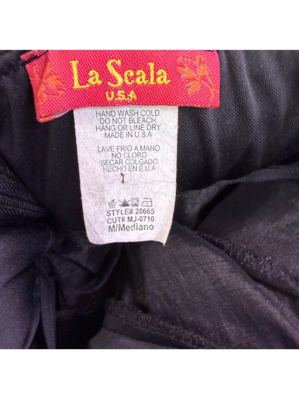 La Scala Womens Navy Mermaid Dress Ruffle Detail Sleeveless Sz M - Picture 4 of 6